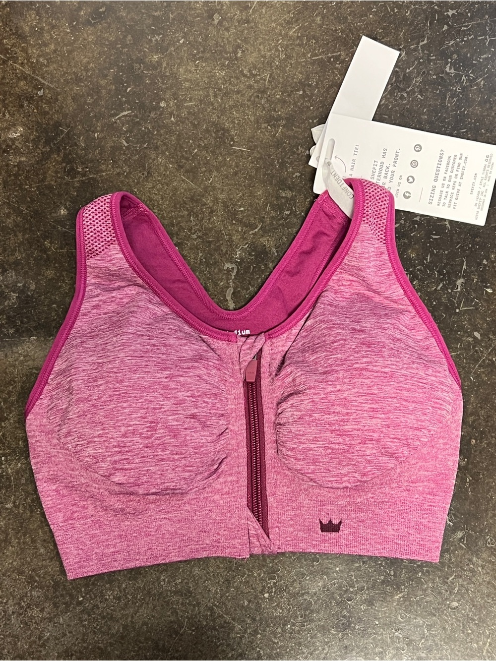 Shefit Front-Zip Sports Bra - Women’s Medium NWT